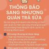 THÔNG BÁO SANG NHƯỢNG QUÁN TRÀ SỮA